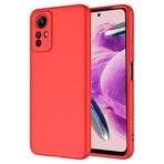 GPACK Xiaomi Redmi Note 12S ile uyumlu Kılıf Mara Lansman Silikon Mat Soft Kamera Korumalı, Kırmızı
