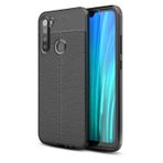 Gpack Xiaomi Redmi Note 8 Niss Deri Görünümlü Siyah Silikon Kılıf