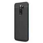 Gpack Xiaomi Redmi Note 8 Pro Niss Deri Görünümlü Siyah Silikon Kılıf