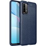 Gpack Xiaomi Redmi Note 9 4G Niss Silikon Deri Görünümlü Lacivert Kılıf