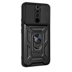 Gpack Xiaomi Redmi Note 9 Pro Tank Aramid Sürgülü Vega Yüzüklü Siyah Kılıf