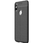 Gpack Xiaomi Redmi S2 Niss Deri Dokumalı Koruyucu Siyah Silikon Kılıf