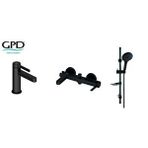 GPD Gpd Gildo 3 Parça Siyah Armatür Musluk Batarya Banyo Seti Mlb165-s Mbb165-s Dst57-s Çok Renkli