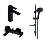 GPD Gpd Pedra Siyah Banyo - Lavabo - Sürgülü Duş Seti Mlb160-s-mbb160-s-dst57-s Çok Renkli