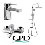 GPD Gpd Solus 3 Parça Krom Armatür Musluk Batarya Banyo Seti Mbb55-mlb55-dst19-3 Çok Renkli