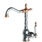GPD MTL180-K-R Retro Krom Rose Gold Tek Gövde Lavabo Bataryası