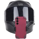 GPlus GP525 Cep Telefonu Aksiyon Kameralarla Uyumlu Jaw Mount Motor Yatay Dikey Çift Fonksiyon Düşmez Koruyucu Silikonlu Cep Telefonu Tutuculu Kask Çene Bağlantı Aparatı 5 Parça Kask Tutucu Set Siyah