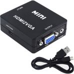 Gplus HDMI To VGA Mini Switch Full Hd HDMI VGA Görüntü Çevirici Dönüştürücü HDMI2VGA - Siyah