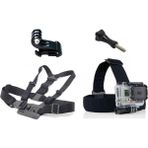 Gplus ST004 Gopro 10 Sjcam SJ4000 Eken H9R Aksiyon Kameralarla Uyumlu 4 Parça Kafa Bandı Göğüs Kemeri J-Hook ve Vida Seti