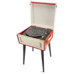 GPO Bermuda pikap; klasik plak çalar, retro tarzda, MP3/USB; entegre hoparlör, kırmızı