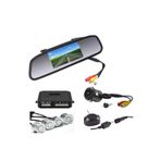 GPR AUTO PARTS Kameralı Park Sensörü 4.3 '' Ayna Ekranlı Gri Sensör Full Set