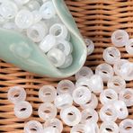 GQGQA 12 mm 10 adet Beyaz Büyük Delikli Gevşek Taş Boncuklar, El İşi için Doğal Taş Boncuklar, Takı Yapımı için Kristal Boncuklar