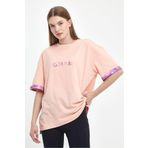 GRAB Kadın Grab Baskılı Somon Rengi Oversize T-shirts