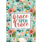 Grace Upon Grace: 2020 Diary: January 1, 2020 to December 31, 2020: Portable Format Weekly & Monthly View Planner, Organizer & Diary: Teal & Coral Flowers on Mint 122-9