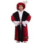 GRACEART Ortaçağ Yetişkin erkek Kral Henry VIII Deluxe Kostüm Fantezi Elbise, kırmızı, S