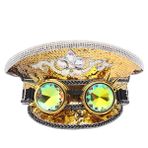 GRACEART Steampunk Gözlük Şapkası Şapka Ordu Şapkası Yapay Elmas Payetli Üst Şapka Cadılar Bayramı Noel Kostümlü Oyun Kostümü (stil01)