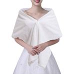 GRACEART Suni Kürk Sarma Şal Kadın Gelin Atkısı Kürk Hırka Kış Düğün Parti için, stil- 1, One Size