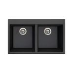 Gradde 50X81 cm GR81 Siyah Çift Göz Granit Evye