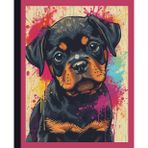 Graffiti Dog Rottweiler - Composition Notebook: Art Dog Covers, 110 Pages, 4x4 Graph Paper, 7.5 x 9.25 in, Perfect for Math, Drawing, and Creative Notes