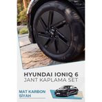 GRAFİCAR Hyundai İoniq 6 Uyumlu Jant Kaplama Sticker Set - MAT KARBON SİYAH