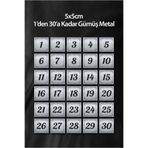 Grafiklas Metal Kapı Daire Apartman Masa Dolap Numarası Seti 30’lu Takım (1’den 30’a Kadar) Gümüş Metal 5x5 cm