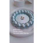 grafimum Sedefli Inci Mavi Bubble Dekoratif Beton Tabak Bardak Altlığı Takı Tabağı Sunumluk Organizer