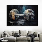 Grafiti Dambıl Kanvas Tablo Karanlık Duvar Sanatı Poster Motivasyon Fitness Spor Duvar Sanatı Baskıları Spor Salonu Spor Resim İç Çerçeve 50 x 70 cm
