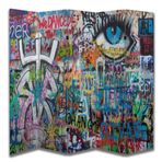 Grafiti Tasarımlı Oda Bölücü Paravan 180 x 200 cm