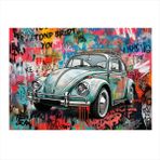 Grafitili Retro Vosvos Araba Mdf poster 35cm X50cm
