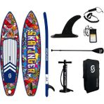 Grafitti Sup Paddle Board Şişme 350 cm x 82 x 15 Şişirilebilir Sörf Tahtası Full Set - Kırmızı