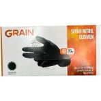 Grain Graın Siyah Nitril Eldiven Balık Sırtı Dokulu 50 Adet Xl