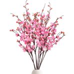 GrainBuds 8 Adet Pembe Kiraz Çiçeği Dalları İlkbahar Yaz İç Mekan Dekorasyonu için Yapay Çiçekler, Sahte Çiçekler 93 cm Uzun Saplar Erik Sahte Şeftali Bitkileri Düğün Ev Ofis Yatak Odası Parti Dekoru