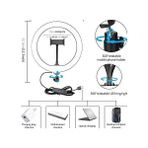 Grains Global 10 Inch Youtuber LED Işıklı Halka Telefon Tutuculu 10 Inch 26 cm Selfie/yayıncı/makyaj Işığı 210 cm F08 - -