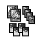 Grains Global 10 Parça Siyah Resim Çerçevesi Seti | 8X10, 5x7 ve 4x6 Boyutlarını Içerir. Kırılmaya Dayanıklı Cam. Asma Donanımı Dahildir! - -- - Option-1