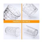 Grains Global 400ML,KABARTMA Dokuma Desenli 62'lı Setuzun Cam Bardak, ve Soğuk Kokteyller,buzlu Içececekler Için Kibar Şık Ergonomik Tasarım Borosilikat Cam - Option-1 - 0 - Siyah