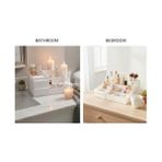 Grains Global Çekmeceli Beyaz Organizer – Çok Bölmeli Masaüstü ve Makyaj Organizeri, Kozmetik, Ofis ve Banyo Düzenleyici, Dayanıklı Plastik, Modern Tasarım - Abanoz - Option-1
