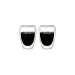 Grains Global Çift Cidarlı Çizgili Cam, Kahve,, Ekspresso, Meşrubat, Su Bardağı, 300 Ml, Cam Bardak, 1 Adet - 12322 - Option-1 - 0 - Siyah