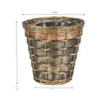 Grains Global Essentials ML-2215 Küçük Dekoratif Hasır Çöp Sepeti | Haven Söğüt ve Kavak | Doğal Koyu Kahverengi - 000-Siyah - Option-1