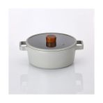 Grains Global Fika Alüminyum Gri Cam Kapaklı Döküm Tencere 18 cm - (No Color) - Option-1