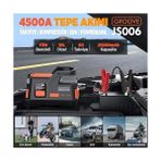 Grains Global Groove JS006 29200MAH 4500A Akü Takviye Cihazı Jump Starter + Lastik Şişirme Kompresörü 150PSI Taşınabilir Powerbank LED Lamba LCD Ekran 12V Benzinli ve Dizel Araçlar Için