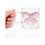 Grains Global Pembe Fiyonklu Cam Bardak, Borosilikat Cam, 350 ml Kapasiteli, Ergonomik Kulplu, Dekoratif Tasarım, 8.5 x 7.5 cm - Option-1 - 0 - Siyah