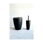 Grains Global Saf Plastik Banyo Seti 2 Peices'ten (Sepet 7,5 Litre, Tutuculu Tuvalet Fırçası). Banyo ve Mutfak Temizliği Için (Siyah) - Option-1