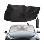 Grains Global Sedan Suv Araba Güneşliği, Ön Cam Uv Işınları ve Isı Için Güneşlik Koruyucu, Katlanabilir Ön Cam Güneşlik Şemsiyesi, Arabayı Serin Tutun, Kullanımı Kolay/saklayın, 137 cm x 81 cm - Option-1 - 1BW-Beyaz