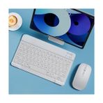 Grains Global Şık Tasarımlı Bluetooth Kablosuz Klavye ve Mouse Seti |, Ios ve Windows Uyumlu | Şarj Edilebilir, Taşınabilir ve Sessiz Tuşlu Set (Beyaz) - Adaçayı Yeşili