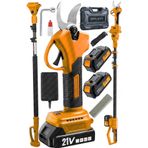 Graizer 21 V Akülü Bağ Dal Ağaç Budama Şarjlı Makası Makas Makinesi Teleskop Uzatma
