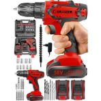 Graizer 58 V 5 Ah Darbeli Akülü Vidalama Matkap 24 Parça Set Yüksek Tork ve Ergonomik Tasarım