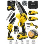 Graizer Alman 128 Vf 10 Ah Yağ Pompali Kömürsüz Motor Akülü Dal Kesme Budama Testere Bıçkı Makinesi 20cm