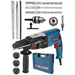 Graizer Alman 3000 W Bakir Sargılı Kırıcı Delici Metal Şanzumanlı+5 Adet Uç Yedek Mandren Gri Hilti Matkap