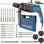 Graizer Alman 3000 W Kırıcı Delici 5.0 Joul SJS 20 Uç Metal Dişli Darbeli Matkap