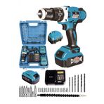 Graizer Alman 58 V 5 Ah 13 mm Metal Mandren Darbeli Çift Akülü Vidalama Matkap + 27 Parça Pro Set Mavi
